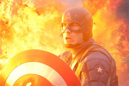 Chris Evans in action as Captain America: The First Avenger
